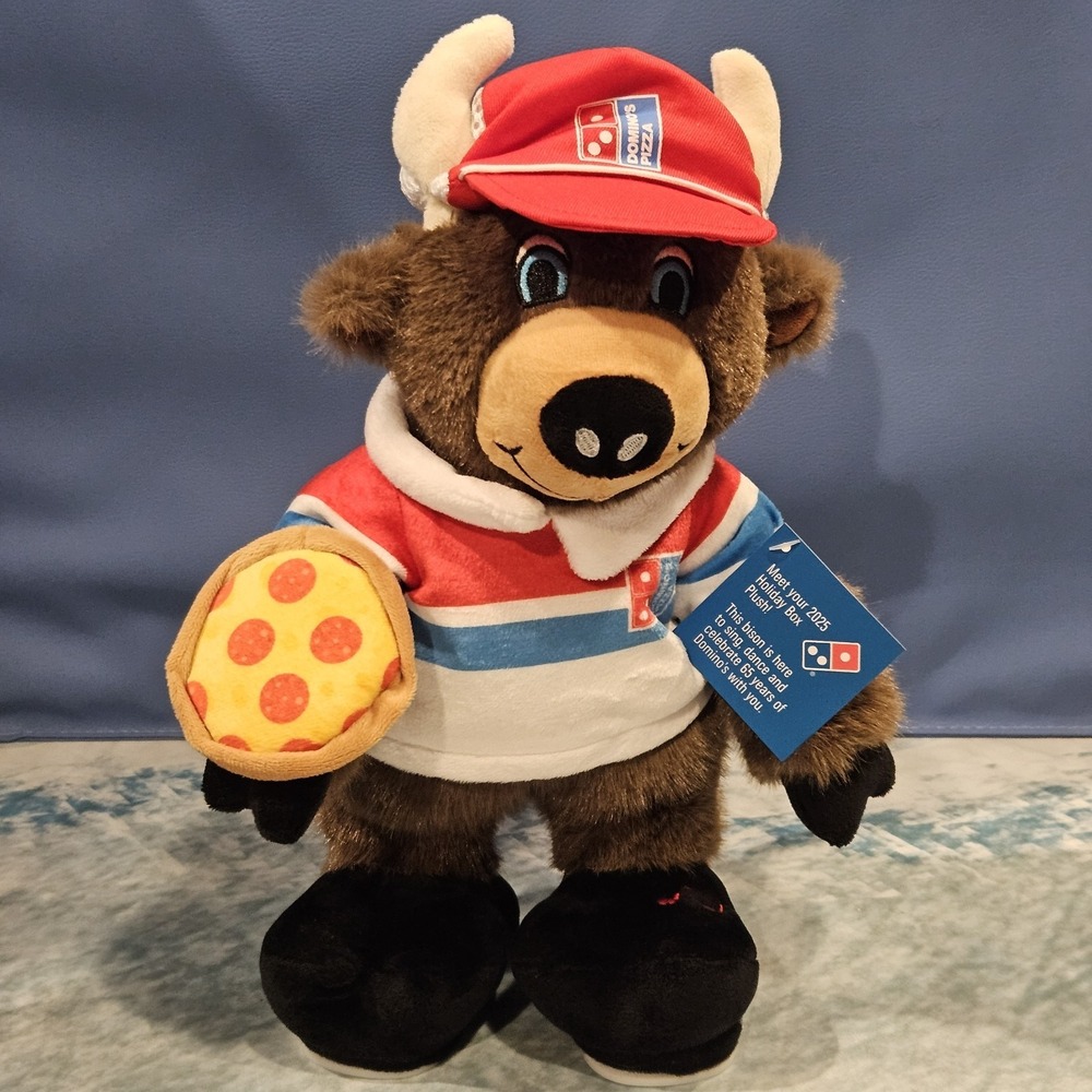 Domino's Pizza 65th Anniversary Dancing Bison Plush Sings "Celebrate Good Times"